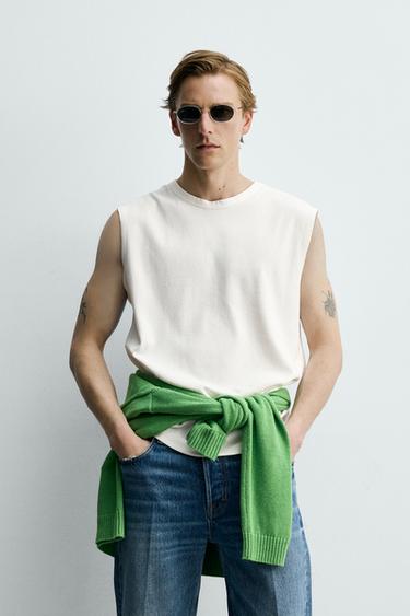 RELAXED FIT TANK TOP - White by Zara