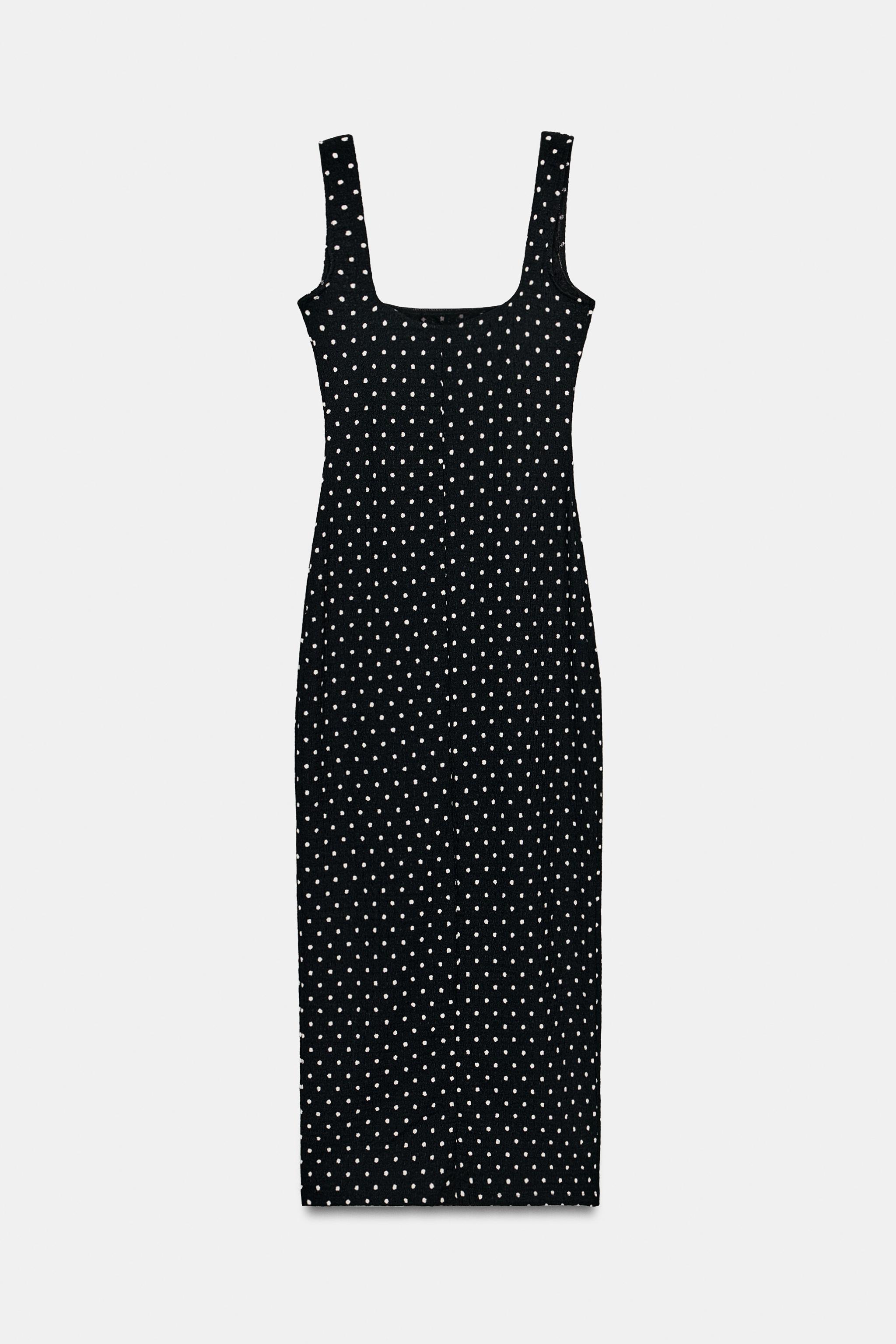 Женские платья Zara ANIMAL PRINT TEXTURED MIDI DRESS — фото 5
