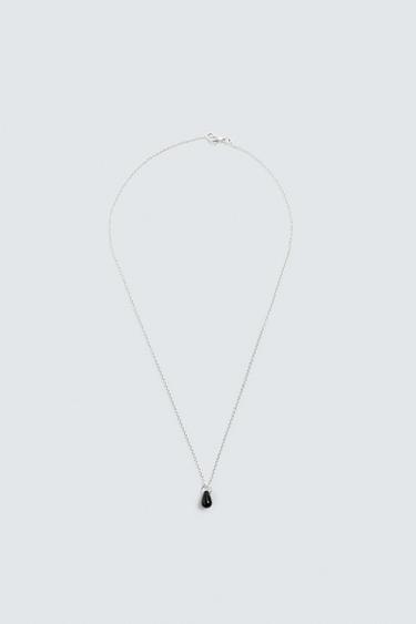 Zara TEARDROP PENDANT NECKLACE - Silver