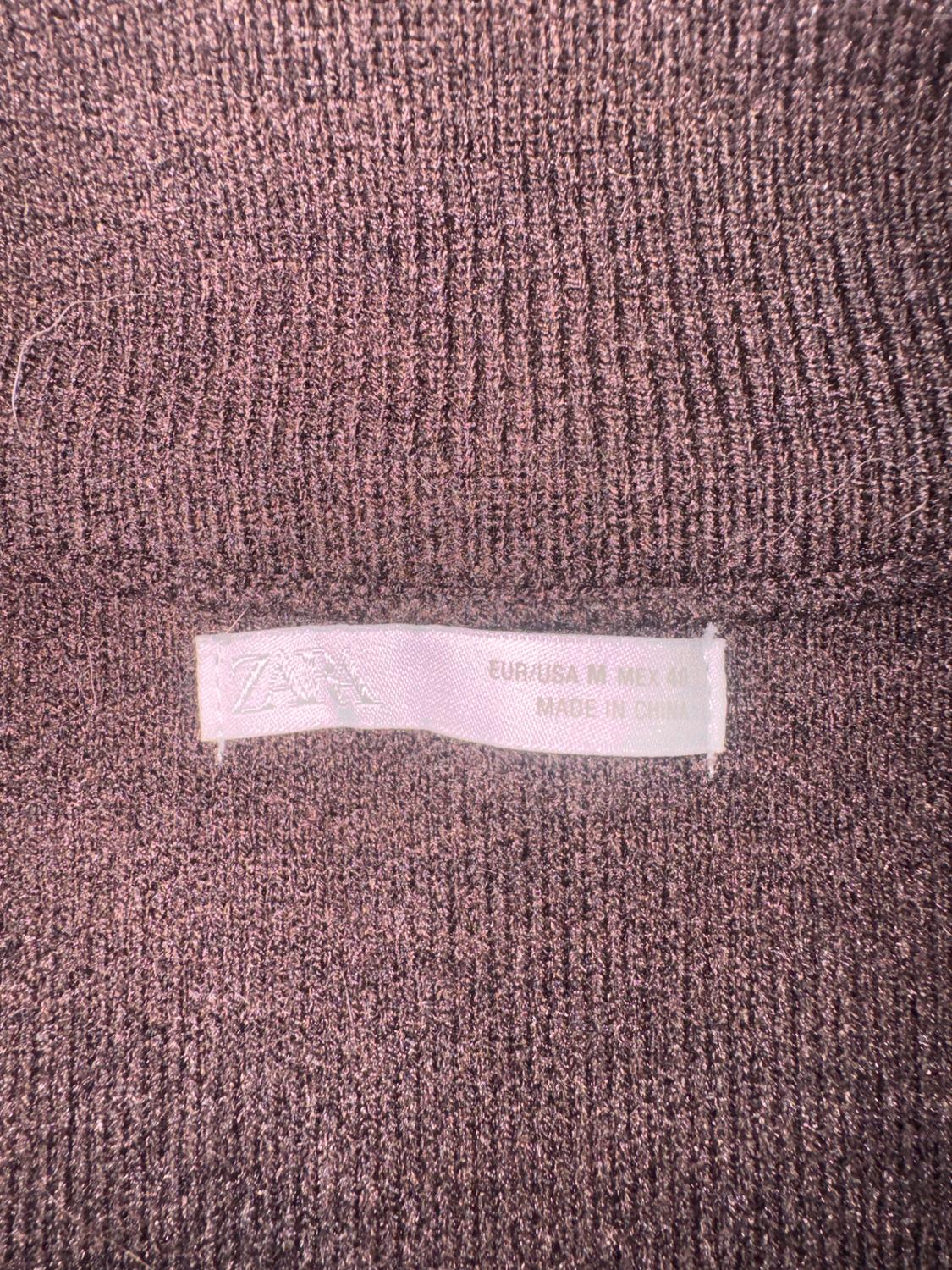 DARK BROWN QUARTER ZIP JUMPER - Image 4
