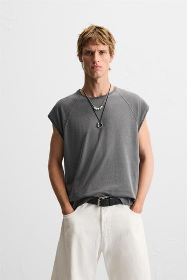 TANK KAMISETA, RELAXED FIT - Antrazita iluna, Zara-rena