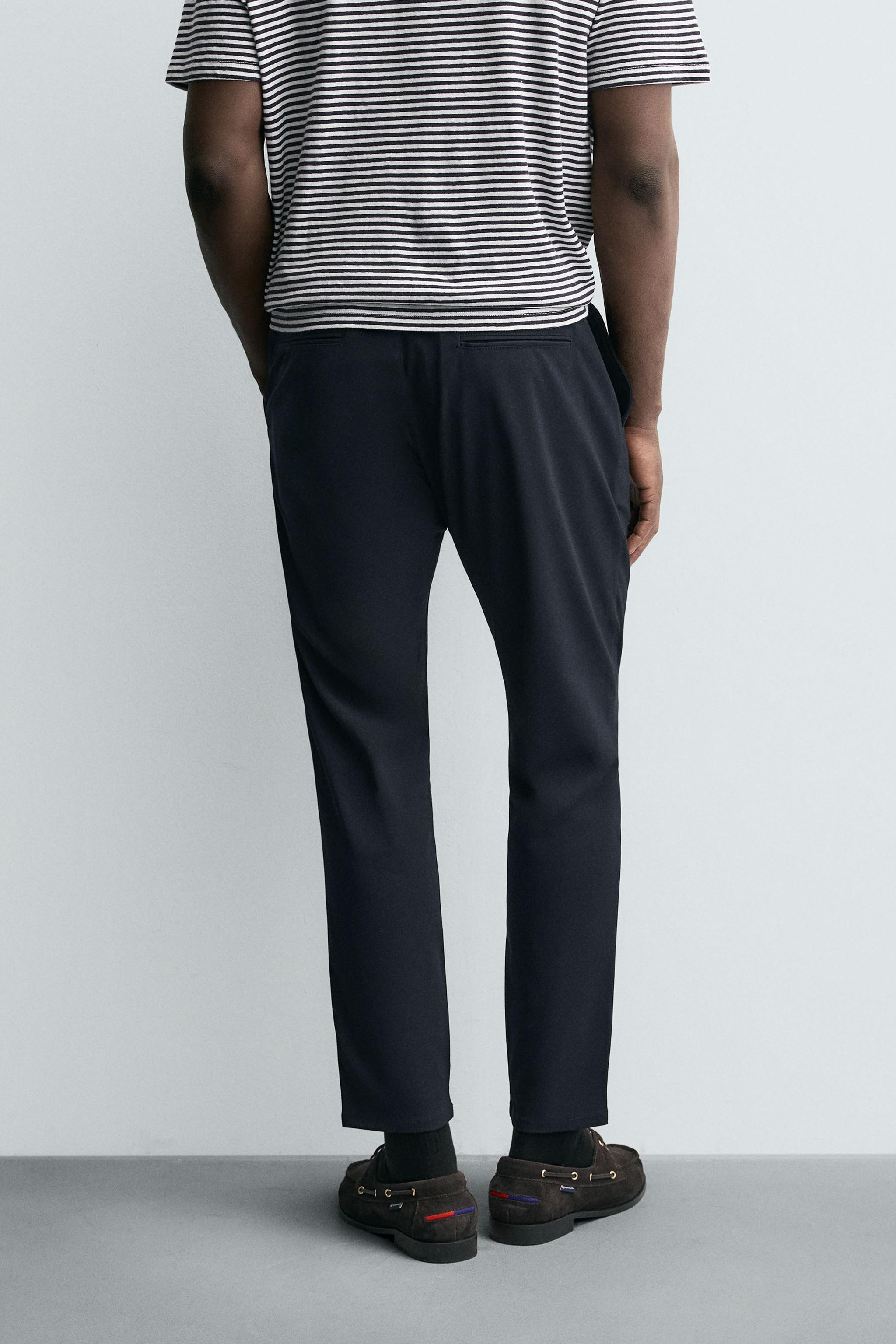 COMFORT SLIM FIT PANTS - Navy blue | ZARA United States