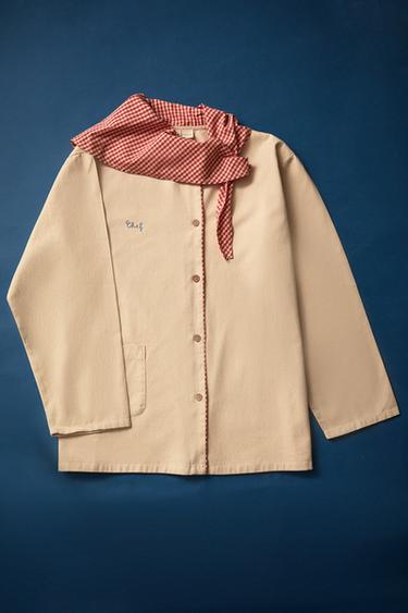 ADULT PIZZA PEANUTS™ CHEF'S JACKET - Light beige by Zara - Image 5