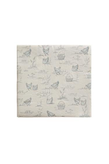 PACK OF PRINTED PAPER NAPKINS (PACK OF 20) - Light beige by Zara