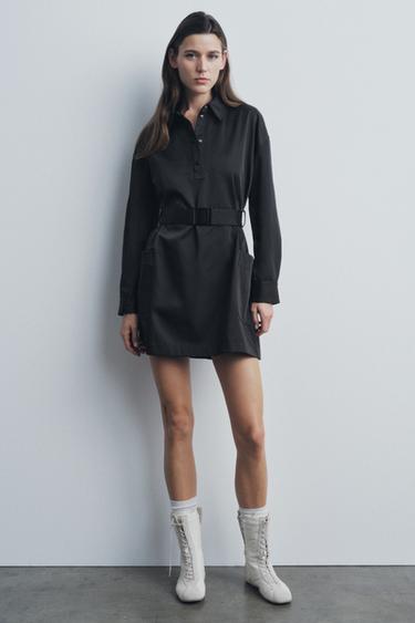 ZW COLLECTION SHORT DRESS WITH BELT - Black by Zara - Image 0