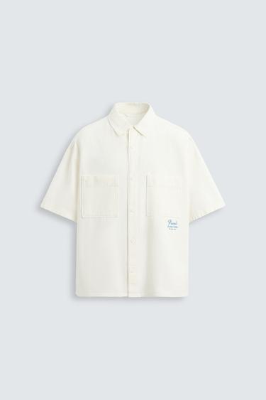 CONTRAST EMBROIDERY SHIRT - White by Zara