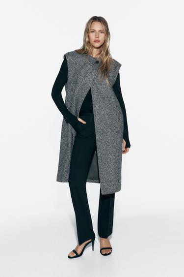 ДЛИННЫЙ МЯГКИЙ ЖИЛЕТ — СЕРЫЙ от Zara — изображение 0