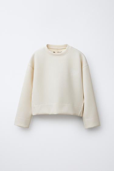 SLOGAN SWEATSHIRT WITH MODAL - Ecru by Zara