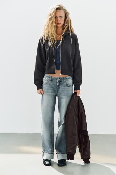 CONJUNTO DE SUDADERA Y PANTALÓN DE FELPA CON CORDONES - BLANCO de Zara - Imagen 0