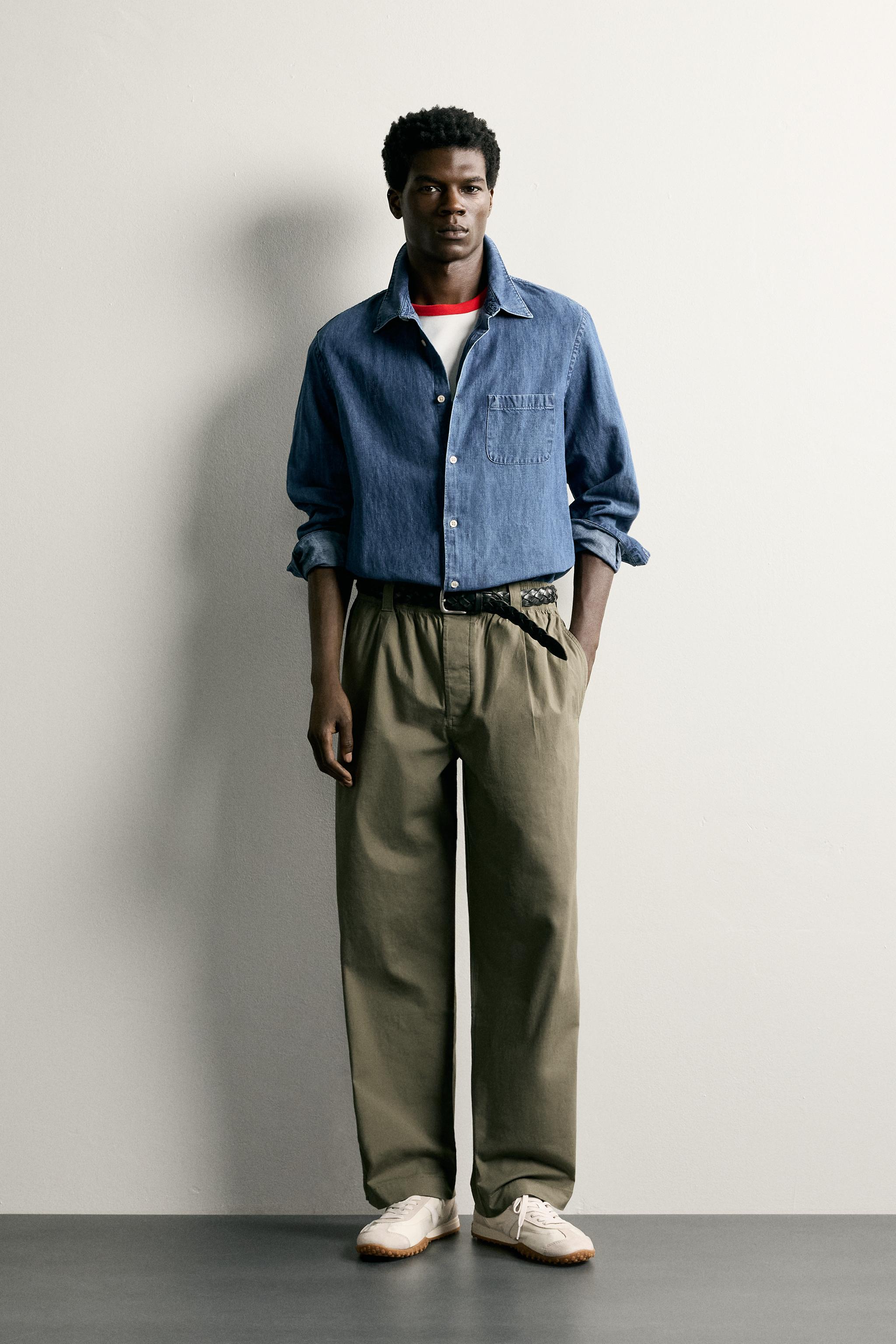 Zara PİLİLİ RELAXED FIT PANTOLON