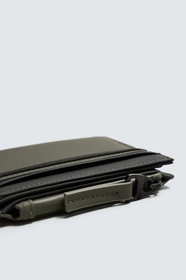 RUBBERISED WALLET WITH COIN POUCH - Khaki Green by Zara - Image 2