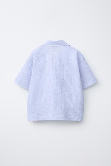 STRIPED TEXTURED SHIRT PENN © - Light blue by Zara - Image 1