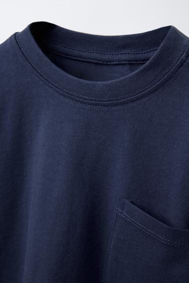 Zaras ENFÄRGAD TRÖJA MED FICKA - Blå