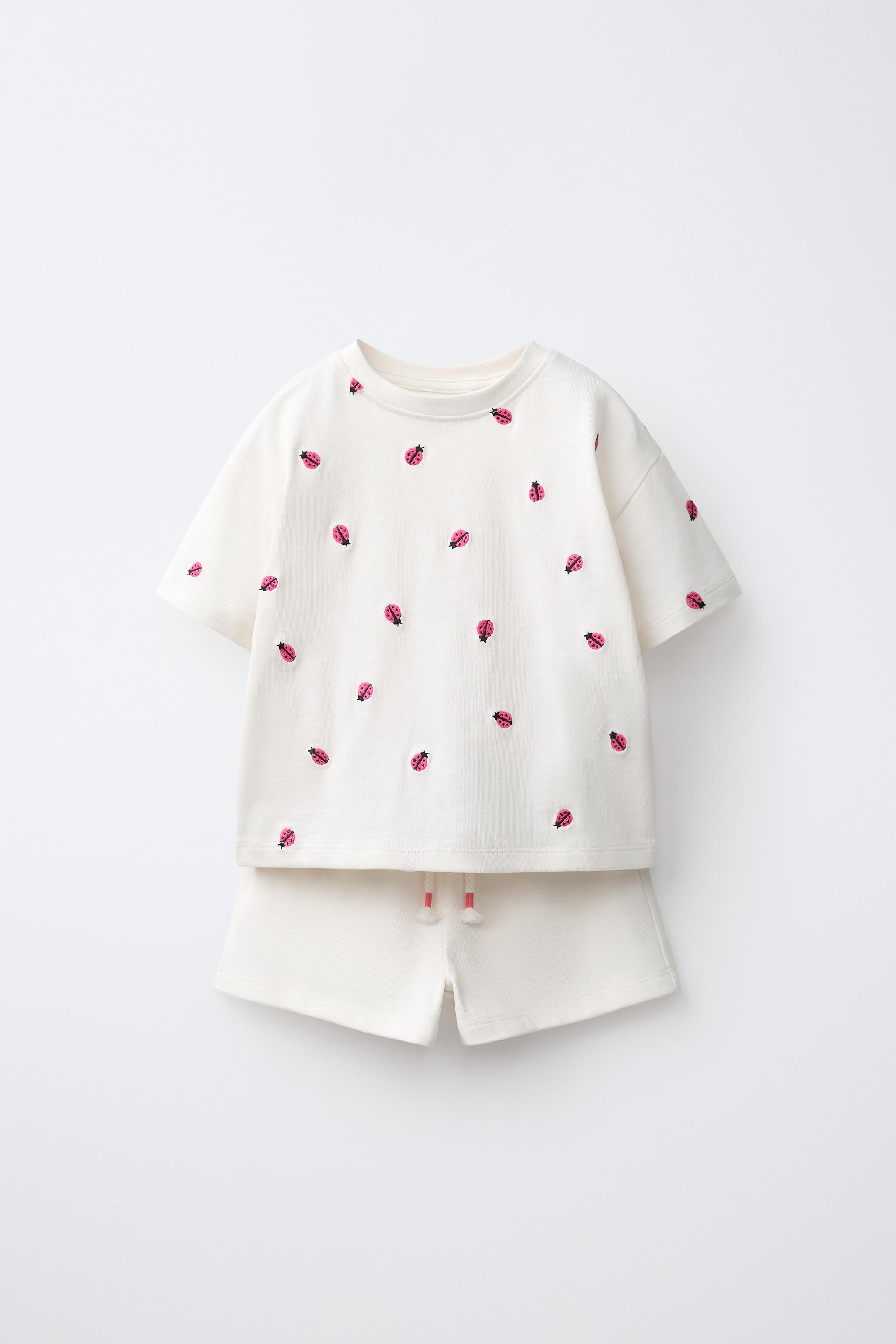 EMBROIDERED T-SHIRT AND BERMUDA SET