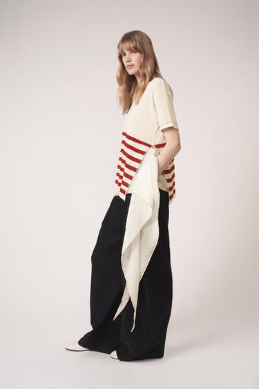 ASYMMETRIC STRIPED KNIT TOP - THE ITEM ZARA WOMAN - White / Red by Zara - Image 4