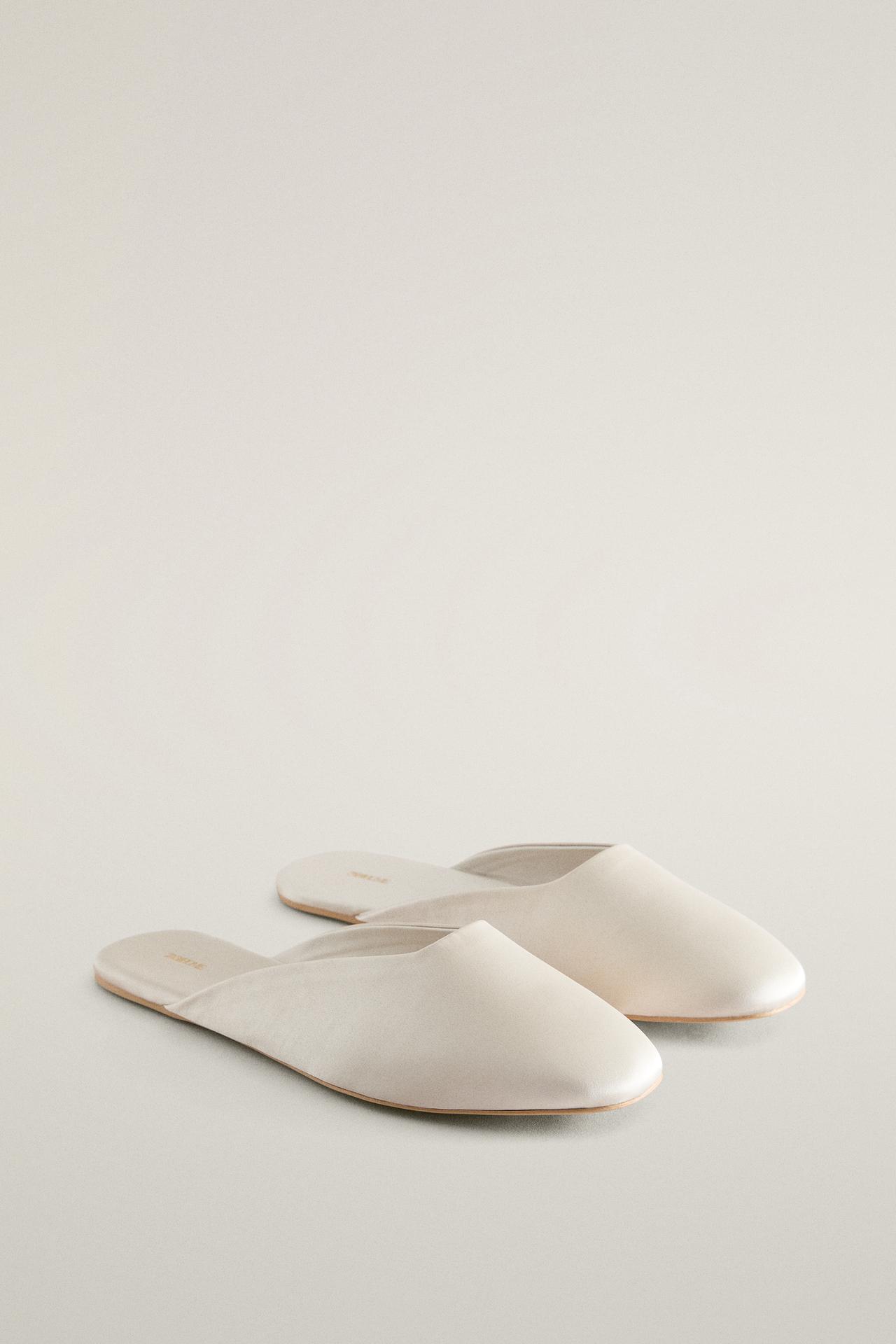 SATEEN MULES — Beige