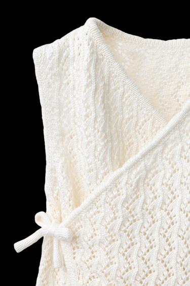 Zara COTTON AND MULBERRY SILK KIMONO - Ecru