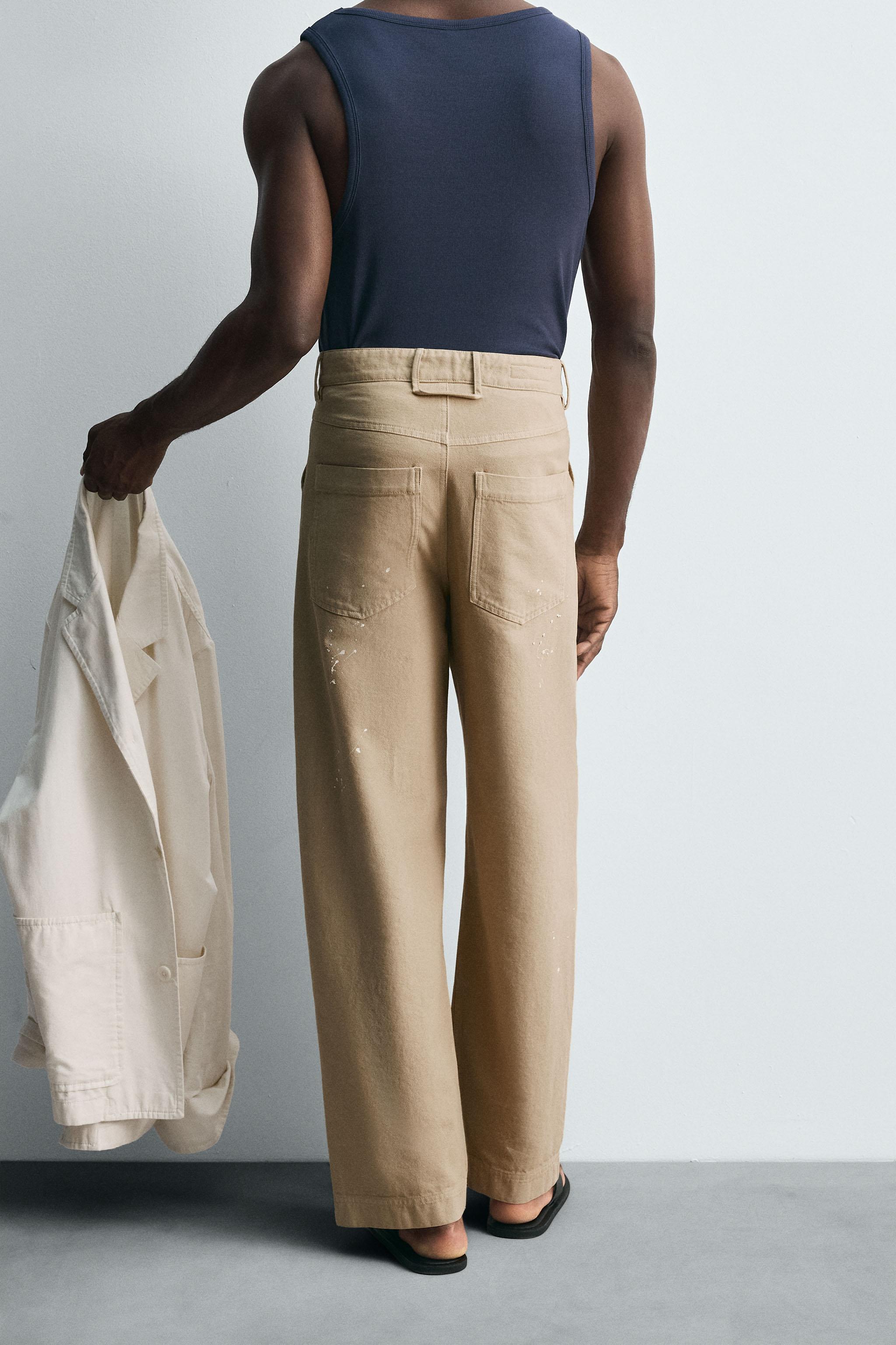 LIMITED EDITION PAINT SPLATTER PANTS - Sand | ZARA United States