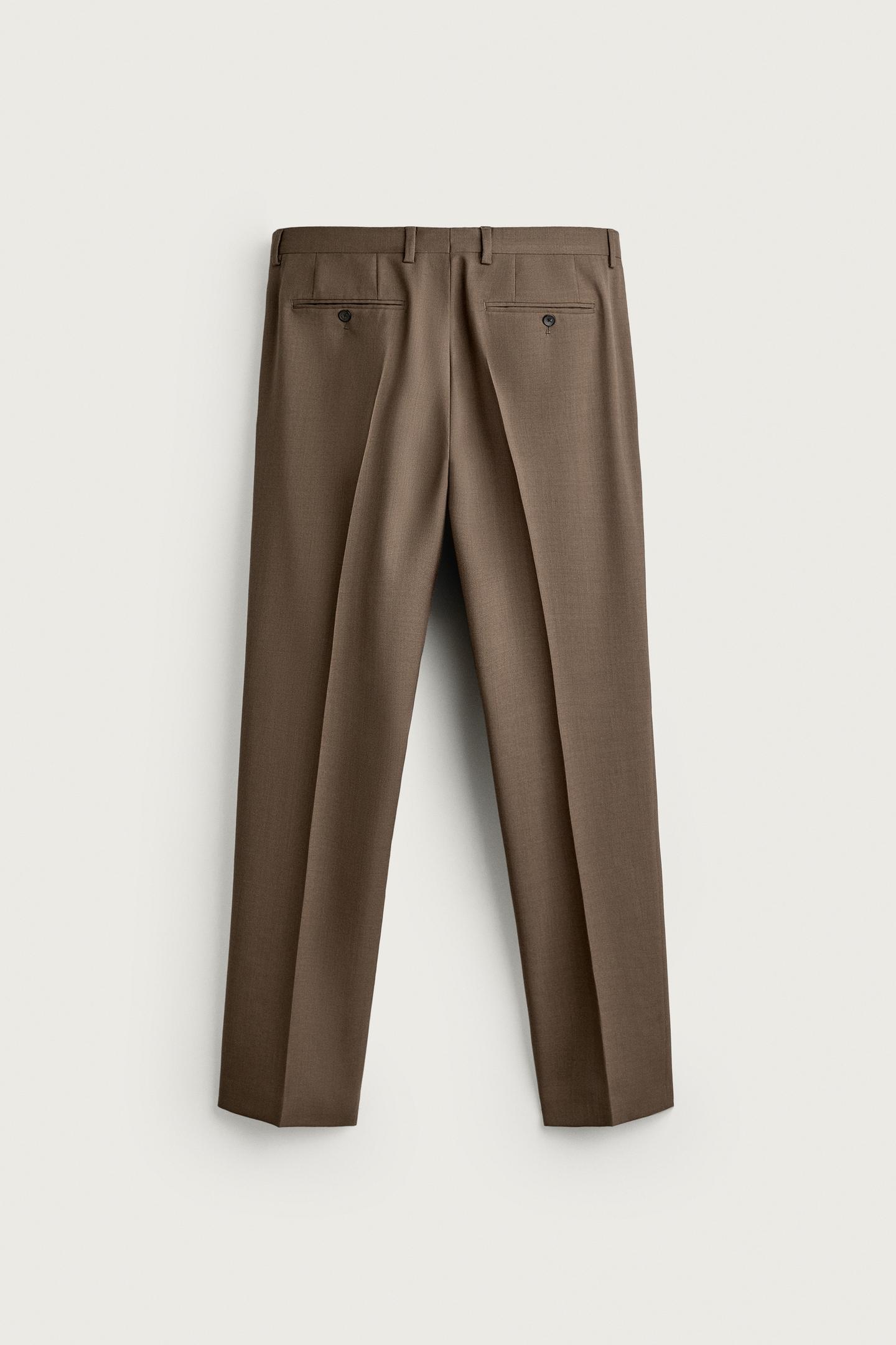 Мужские брюки Zara Regular Fit Suit, цвет: Серо-коричневый коричневый — фото 6