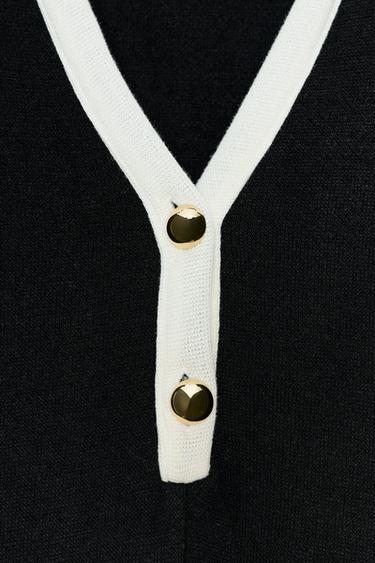 SOFT SHORT DRESS - Black / Ecru by Zara