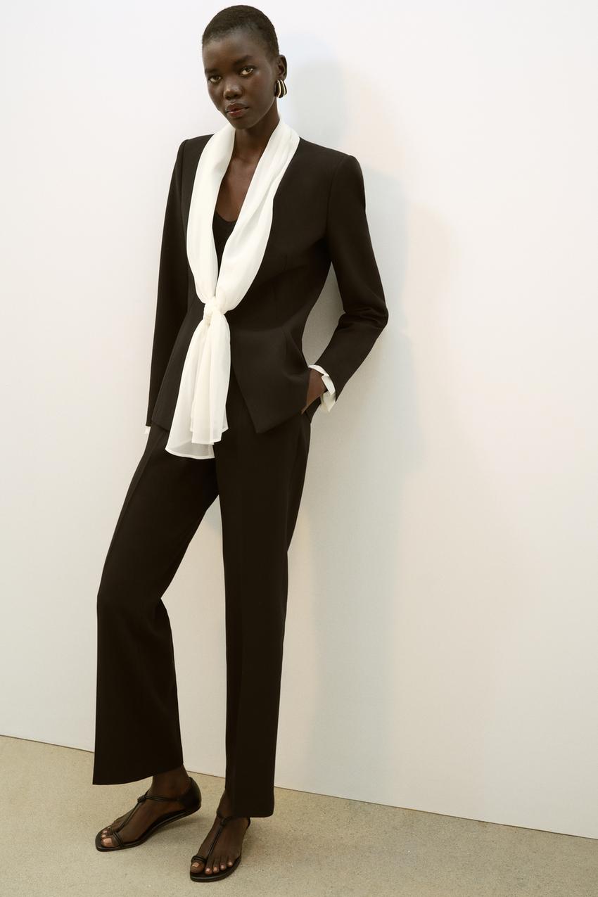 HIGH-WAISTED STRAIGHT LEG PANTS - Black | ZARA United States HIGH-WAISTED STRAIGHT LEG PANTS - Black | ZARA United States
