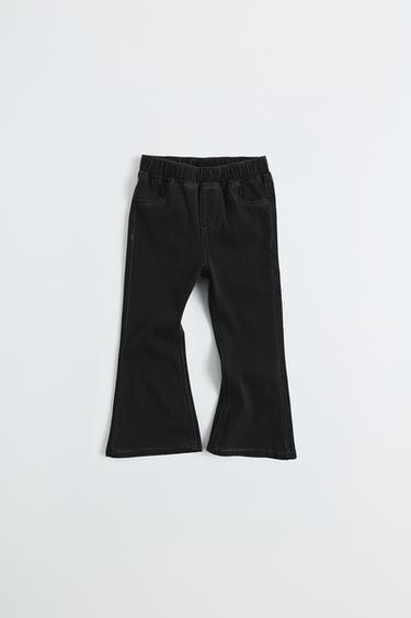 LEGGING DENIM FLARE - Negro de Zara