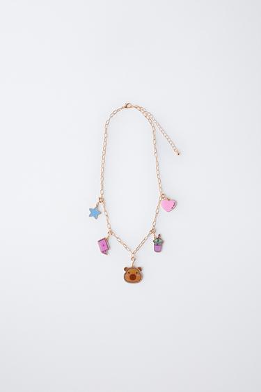 Zara INTERCHANGEABLE MULTICHARM NECKLACE - Golden - Image 0