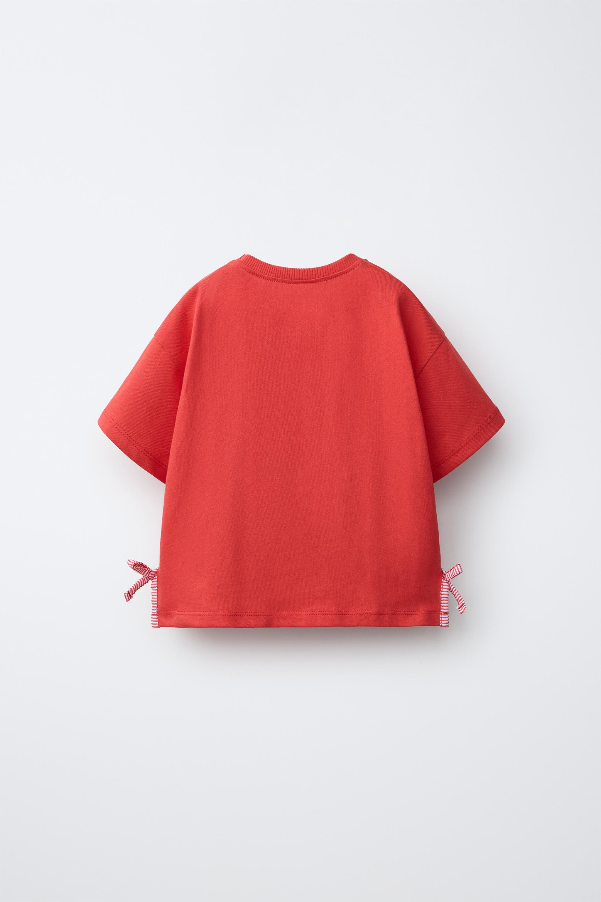 Детские футболки Zara CROCHETED FLOWER KNIT T-SHIRT — фото 2