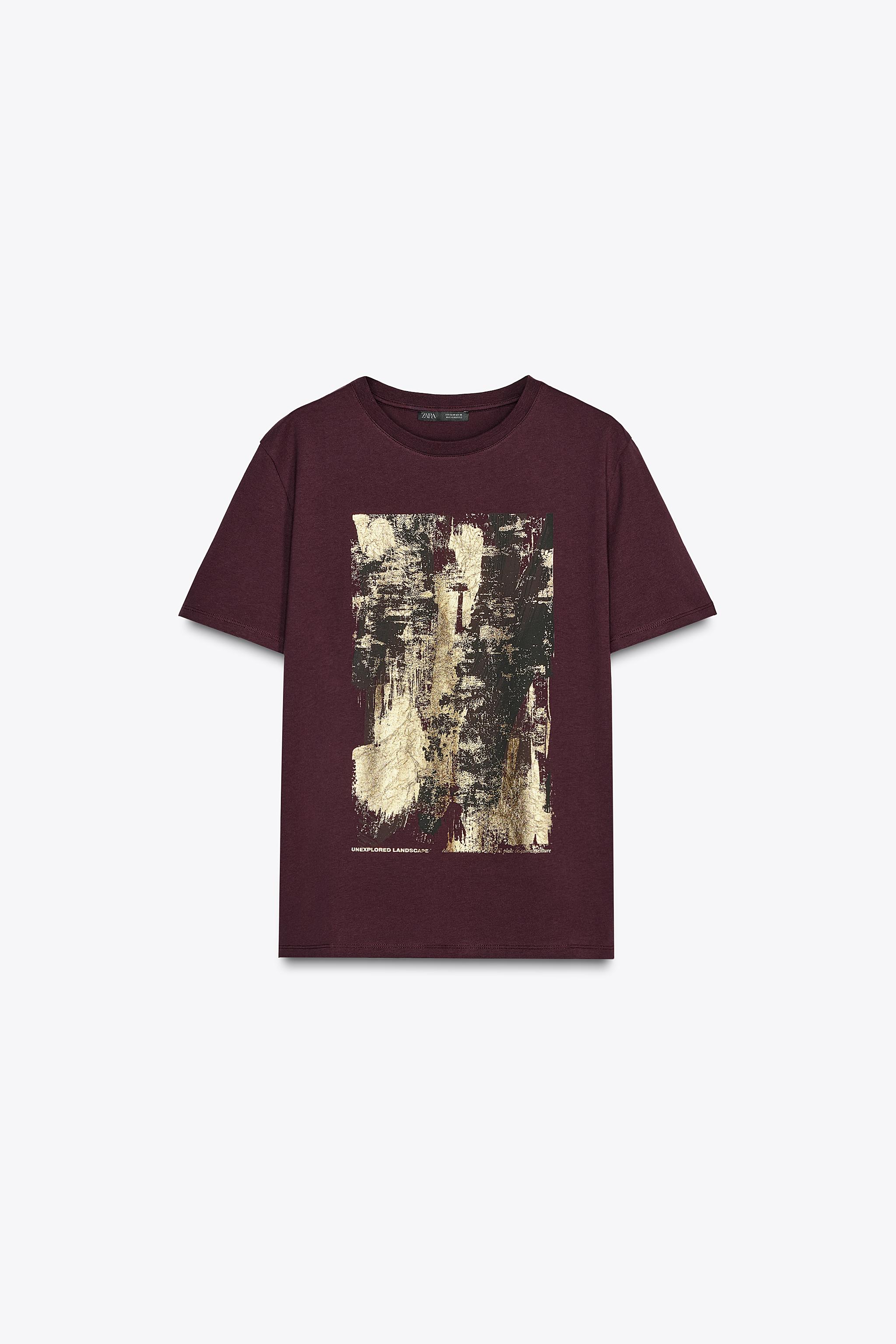 METALLIC T-SHIRT - Burgundy | ZARA United States
