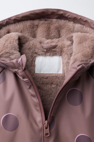 POLKA DOT WATER-RESISTANT RAINCOAT - Dusty mauve by Zara - Image 6