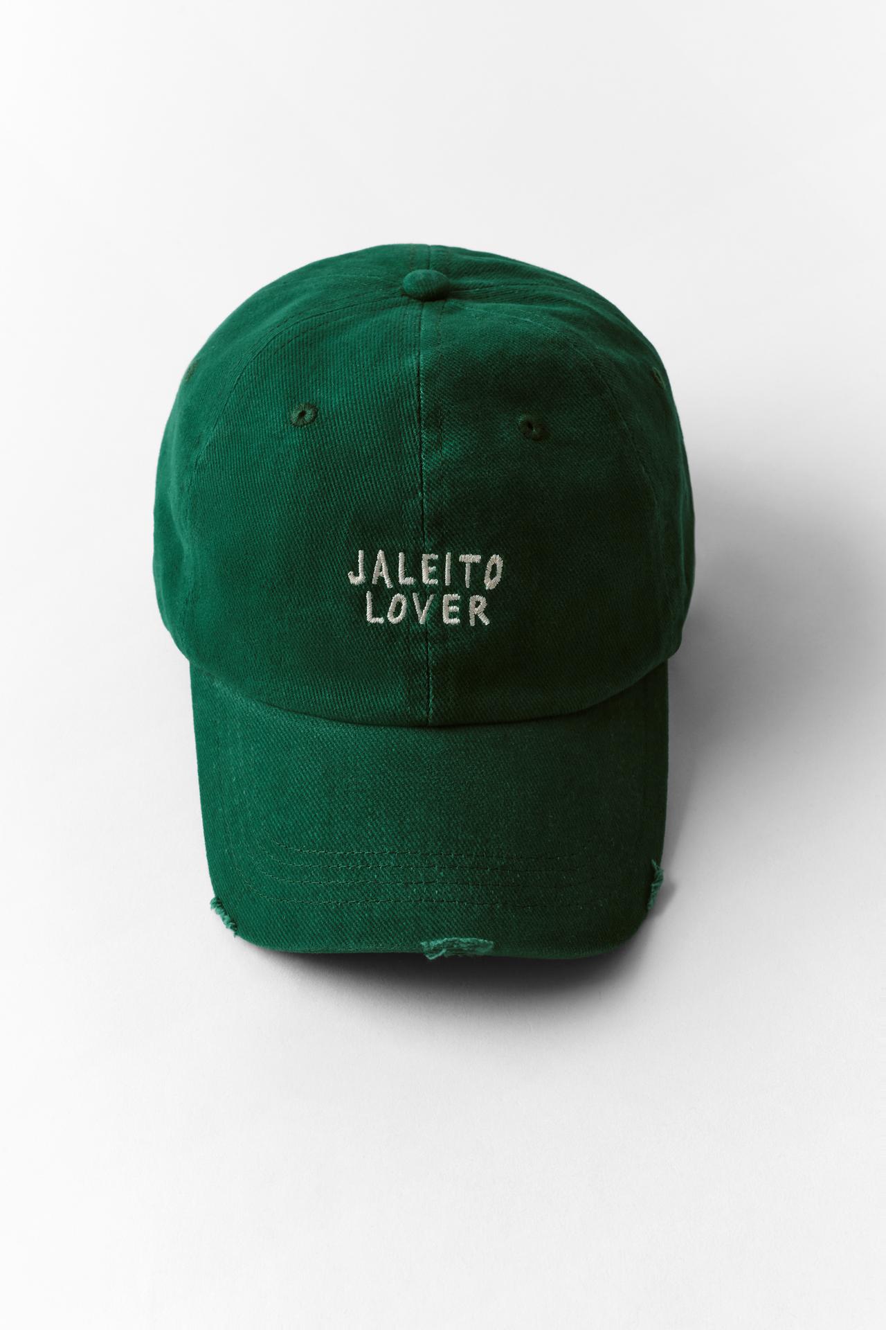 EMBROIDERED TEXT TWILL CAP — Green