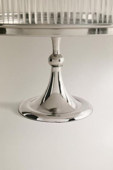 PRÉSENTOIR À TARTES VERRE ACIER INOXYDABLE - Argent de Zara - Image 2