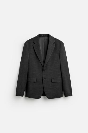 TEXTURED SUIT BLAZER - Anthracite Grey by Zara