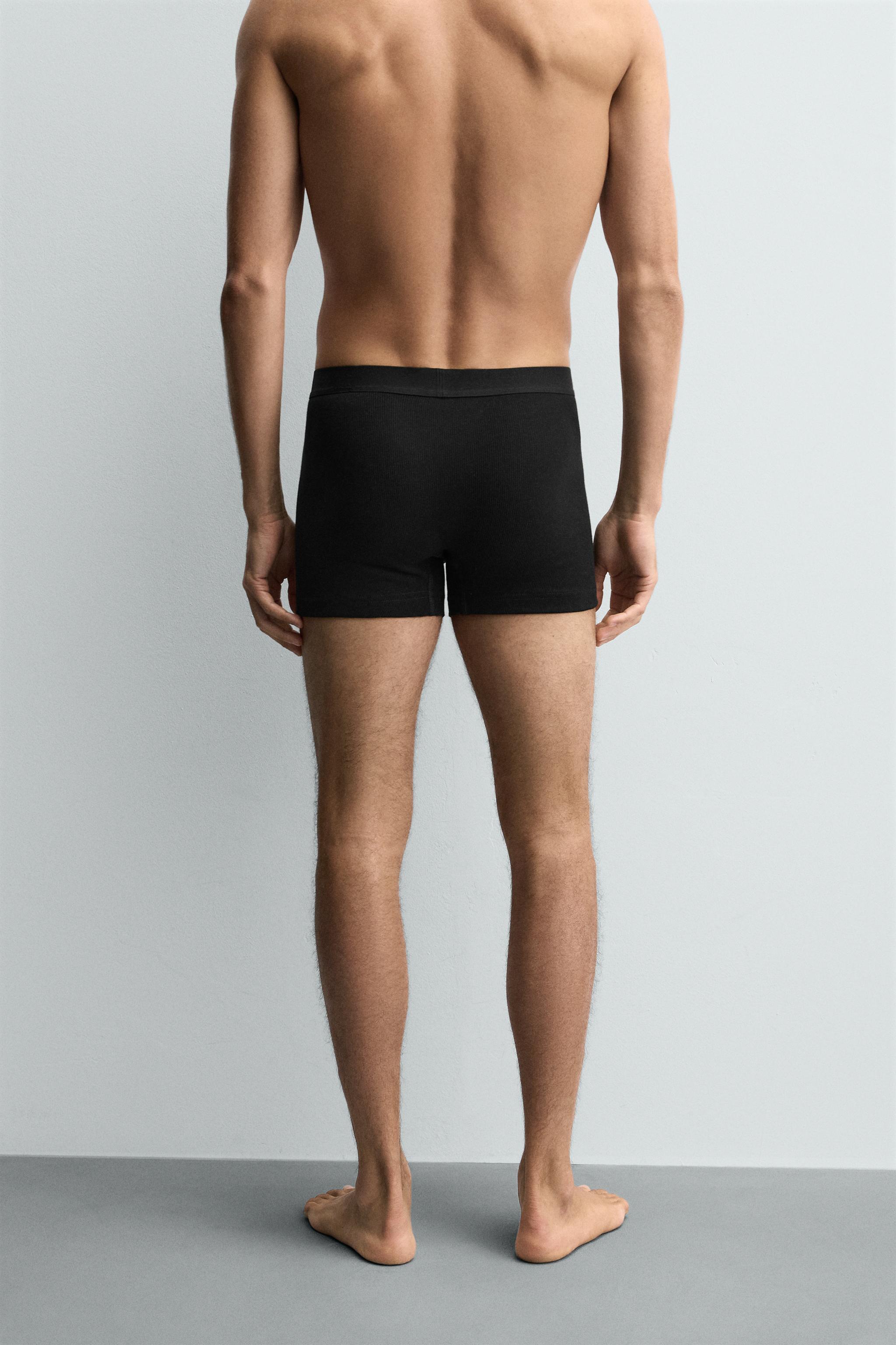 LOT DE BOXERS CÔTELÉS Noir ZARA France