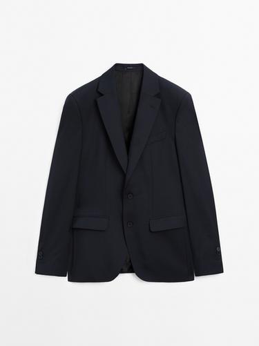 Americana traje raya diplomática lana - Marino de Zara