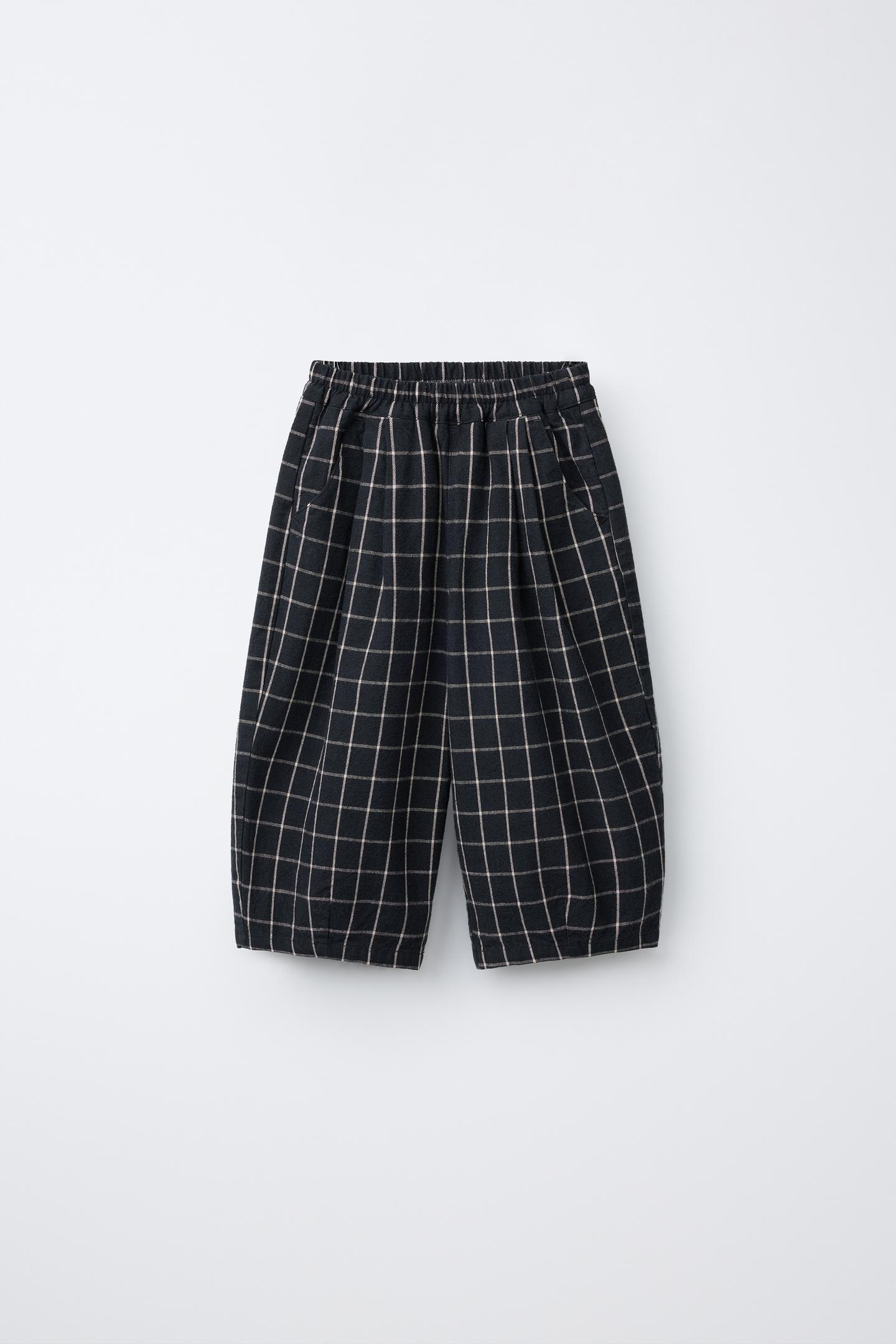 Детские брюки Zara Comfy Plaid Balloon, цвет: Антрацитовый серый