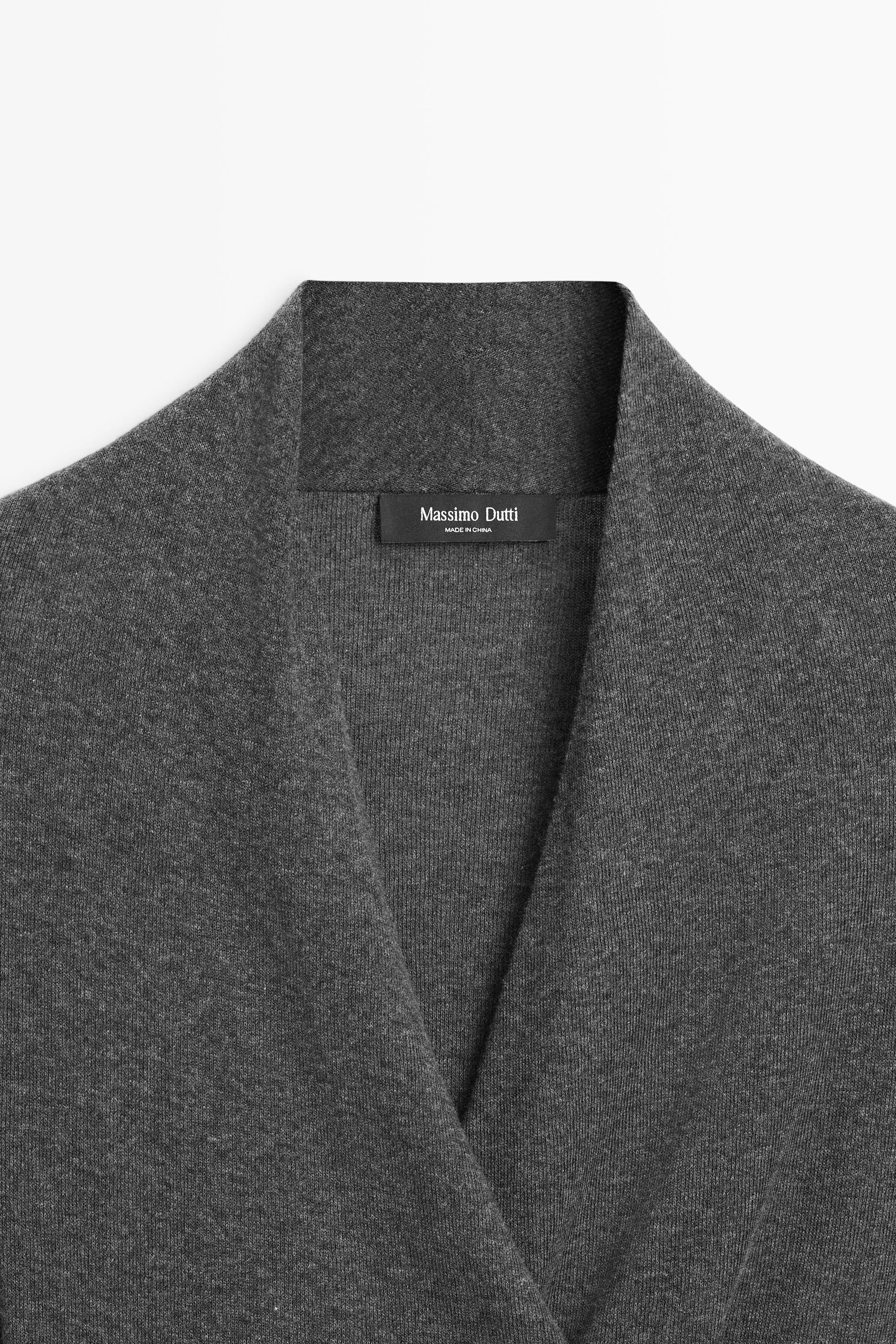 Cotton-cashmere blend wrap T-shirt