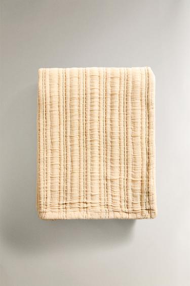 COTTON MUSLIN THROW - Vanilla by Zara