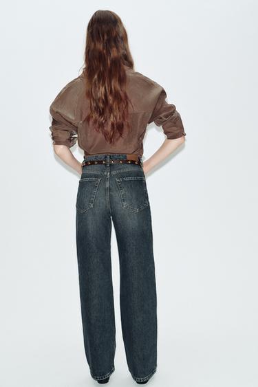 JEAN Z1975 DROIT EFFILÉ TAILLE HAUTE AVEC CEINTURE - Indigo de Zara - Image 6