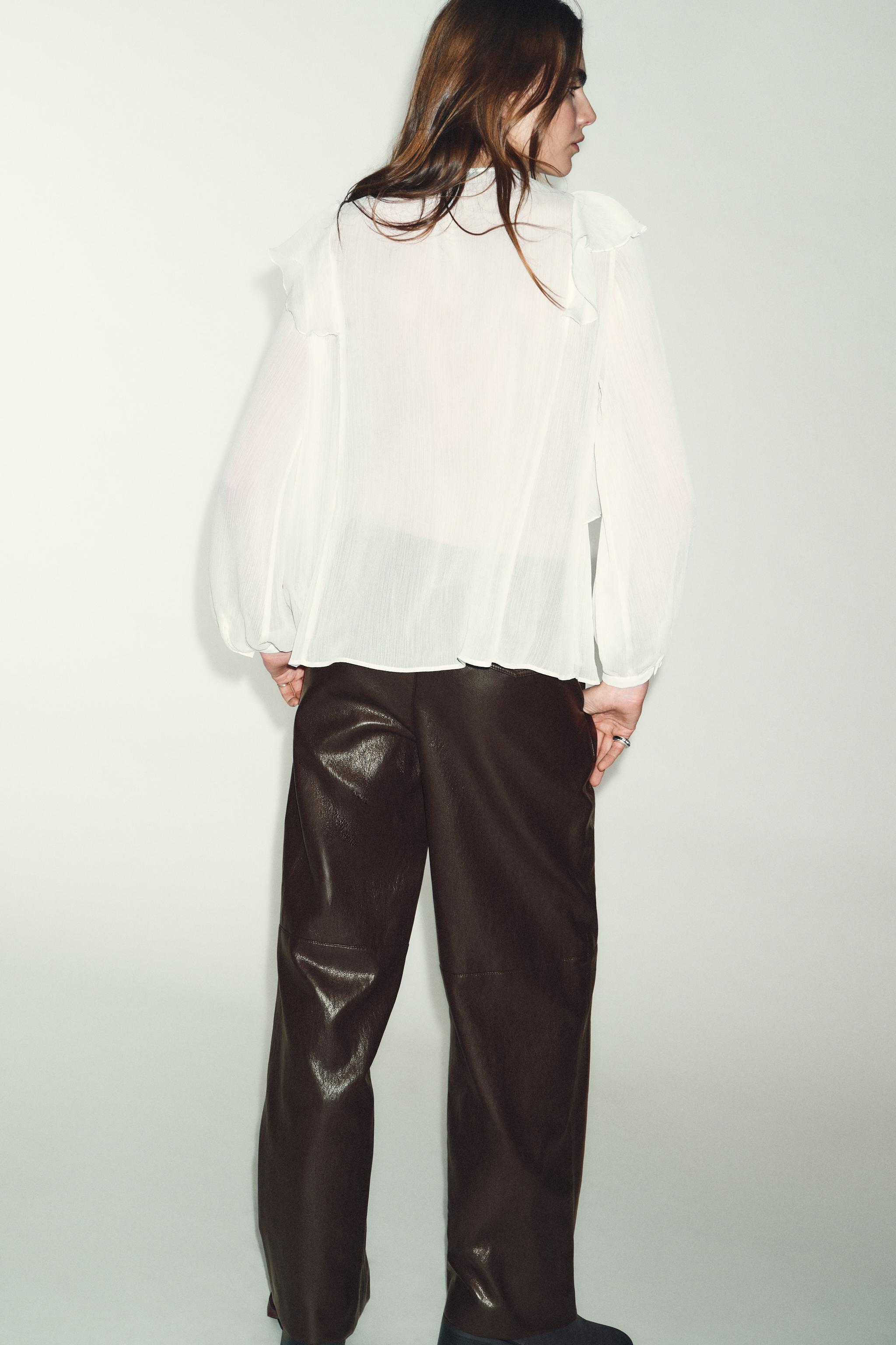 RUFFLED PIN TUCK BLOUSE