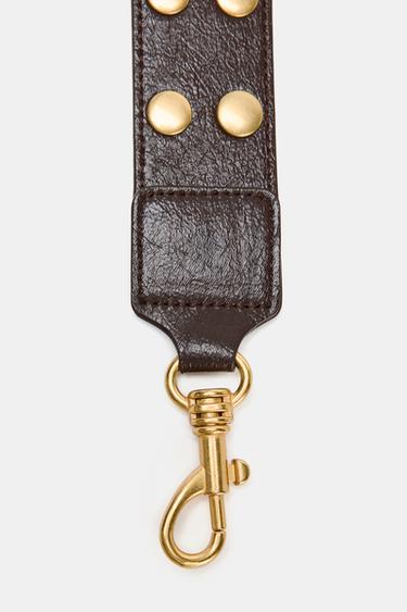CROSSBODY BAG STRAP WITH STUDS - Chocolate by Zara - Image 2
