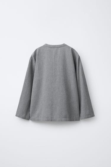 AGES 6-14 / STAND COLLAR PYJAMAS - Grey marl by Zara - Image 2