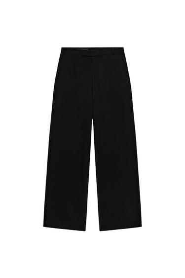 LOW-RISE WIDE-LEG TROUSERS - Black by Zara