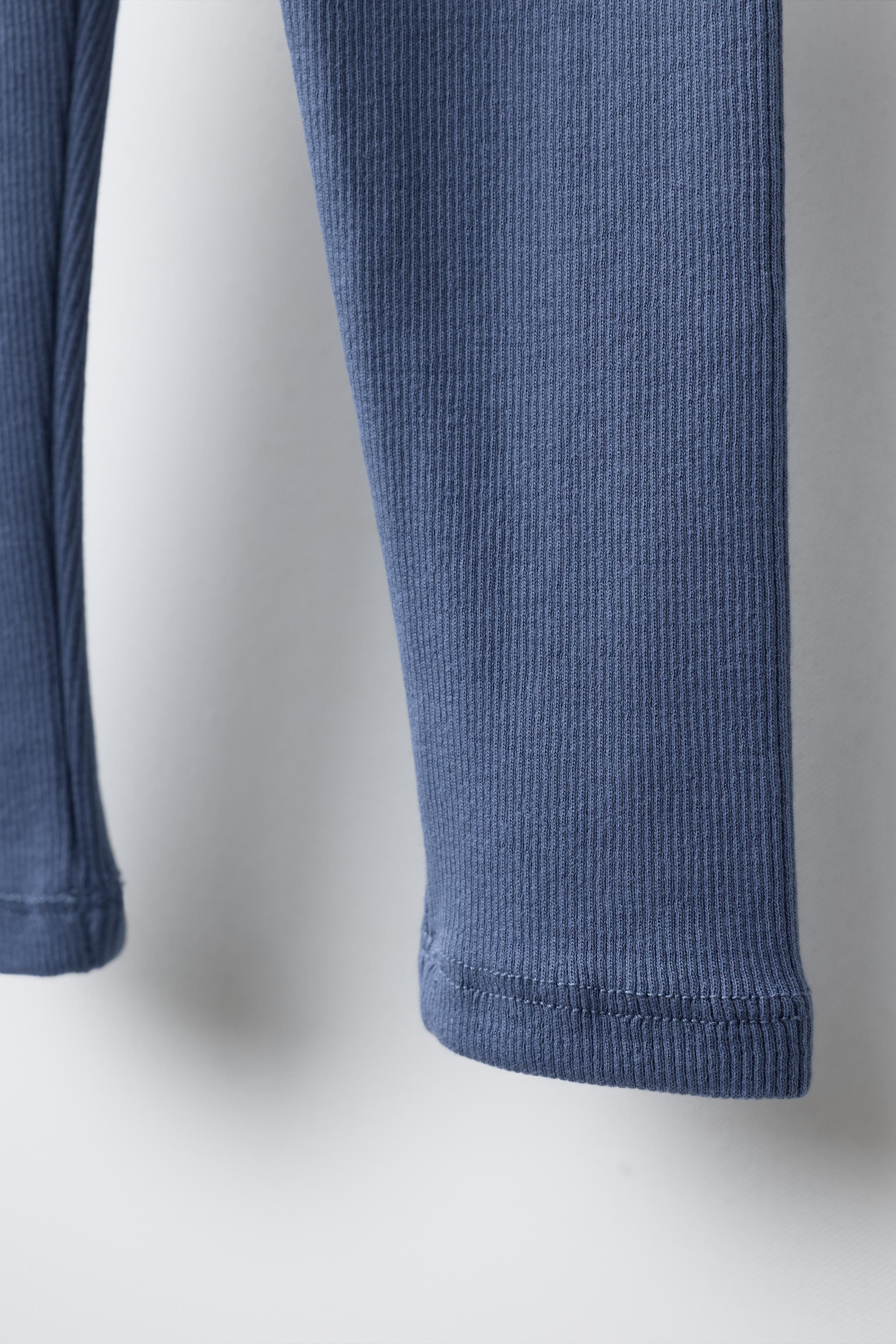 RIBBED LEGGINGS WITH LABEL