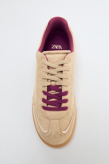Zara COMBINATION SNEAKERS - Sandy Brown