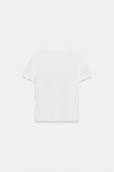T-SHIRT POCHES BRODÉES - Blanc de Zara - Image 7