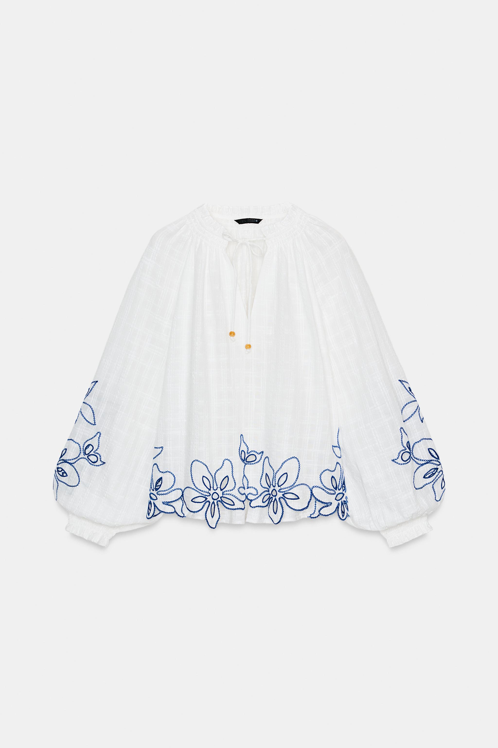 EMBROIDERED FLORAL BLOUSE