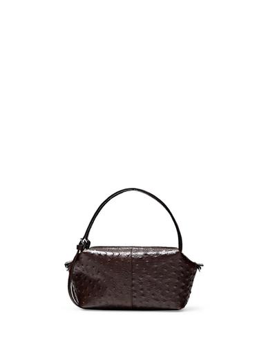 Zara Textured leather mini satchel bag - Brown