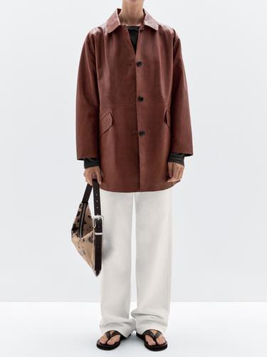 Zara Animal print hair-on leather bag - Butter - Image 0