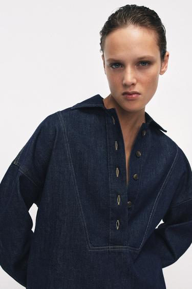 ZW COLLECTION DENIM SHIRT - Blue by Zara